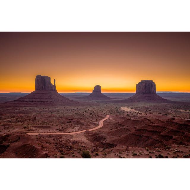 Monument Valley At Sunrise by Bluejayphoto - Wrapped Canvas Print Natur Pur Size: 20cm H x 30cm W on Productcaster.