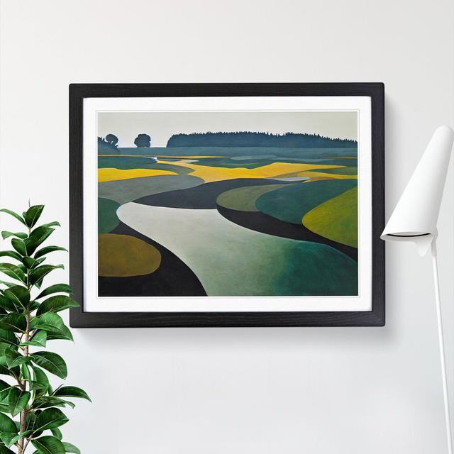 Lake View - Single Picture Frame Print 17 Stories Size: 34cm H x 46cm W, Frame Colour: Black Framed on Productcaster.