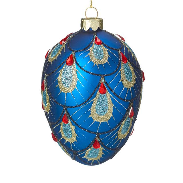 Glass Holiday Shaped Ornament The Seasonal Aisle Colour: Blue on Productcaster.