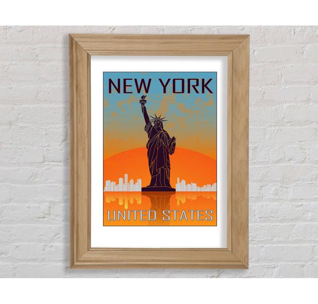 Orange Blue Statue Of Liberty - Single Picture Frame Art Prints Bright Star Size: 42cm H x 21cm W x 8cm D on Productcaster.