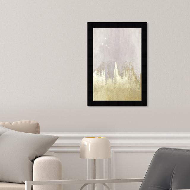 Abstract Offwhite Starry Night , Modern Gold Framed Wall Art Print For Living Room Oliver Gal Size: 38.1cm H x 25.4cm W x 3.81cm D, Frame Colour: Blac on Productcaster.