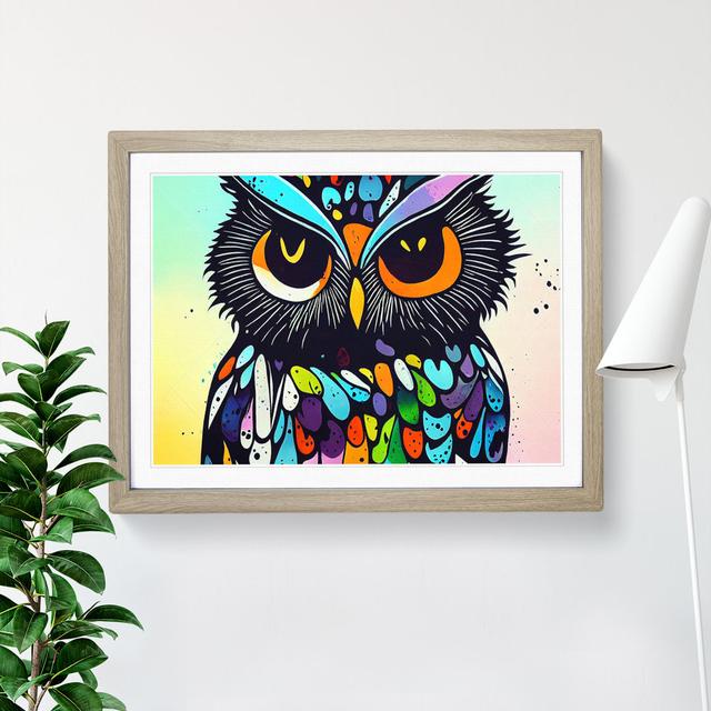 Owl Splash Vol.2 Abstract - Picture Frame Graphic Art Alpen Home Size: 25cm H x 34cm W, Frame Colour: Grey on Productcaster.