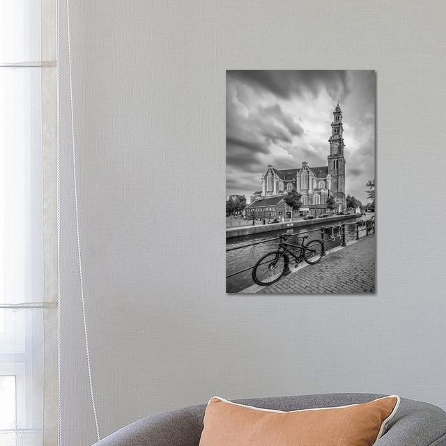 Amsterdam Westerkerk and Prinsengracht by Melanie Viola - Wrapped Canvas Photograph Latitude Run Size: 66.04cm H x 45.72cm W x 1.91cm D on Productcaster.