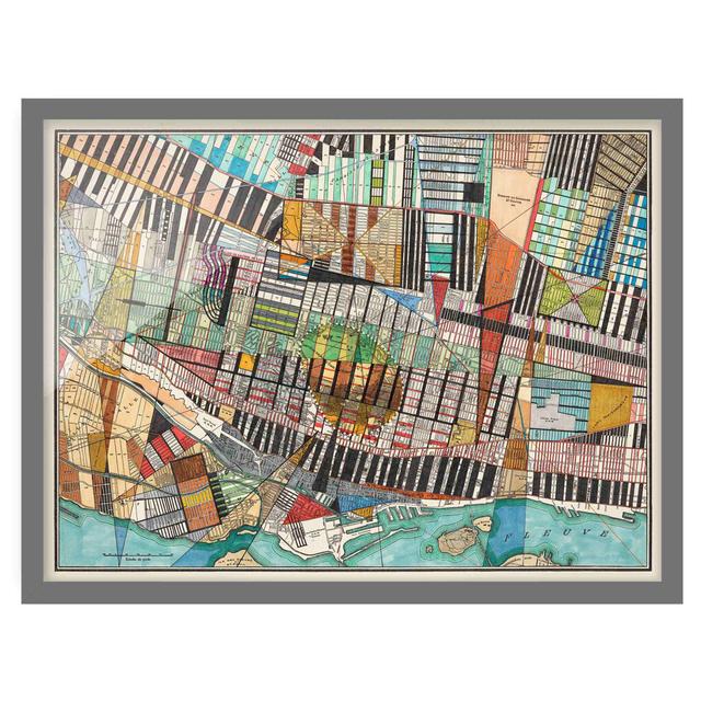 Modern Map of Montreal - Picture Frame Painting Ebern Designs Frame Option: Grey Framed, Size: 50cm H x 70cm W x 2cm D on Productcaster.