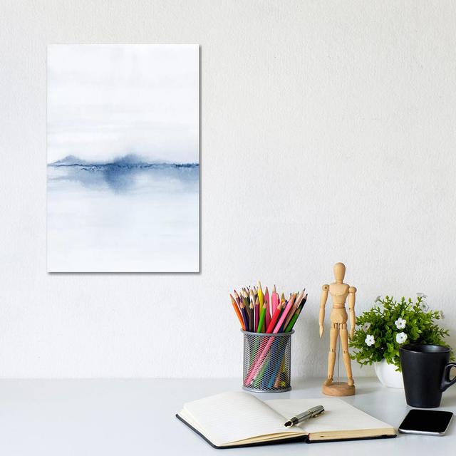 Watercolour Landscape V - Shades of Blue 1/2 by Nouveau Prints - Wrapped Canvas Graphic Art Metro Lane Size: 30.48cm H x 20.32cm W x 1.9cm D on Productcaster.