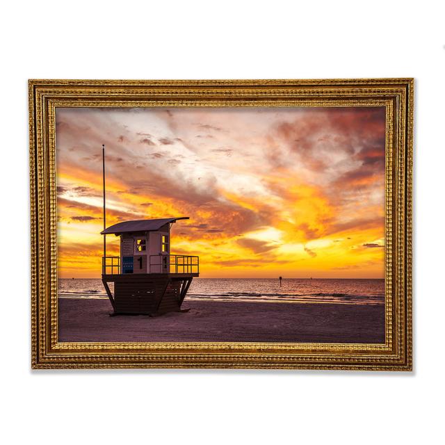 Watchers Tower Sunset Framed Print Highland Dunes Size: 84.1cm H x 118.9cm W x 3cm D on Productcaster.