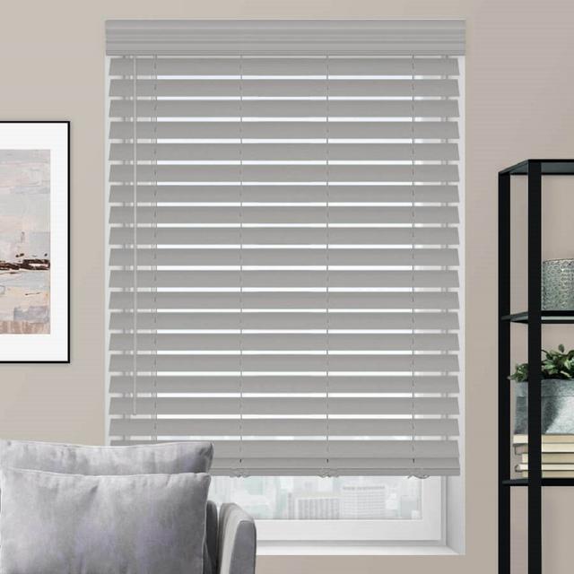 Fauxwood Venetian String Blind Symple Stuff Finish: Grey, Size: 213 cm L x 150 cm W on Productcaster.