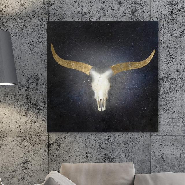 Evening Desert Skull Star - Wrapped Canvas Print East Urban Home Size: 91.4 cm H x 91.4 cm W x 3.8 cm D on Productcaster.