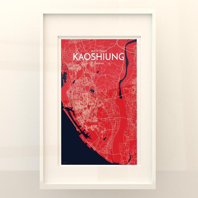 Kaoshiung City Map in Nautical - Graphic Art Print on Paper Borough Wharf Size: 17cm H x 11cm W x 0.05cm D on Productcaster.