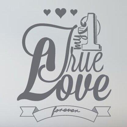 My One True Love Forever Wall Sticker East Urban Home Colour: Grey, Size: Large on Productcaster.