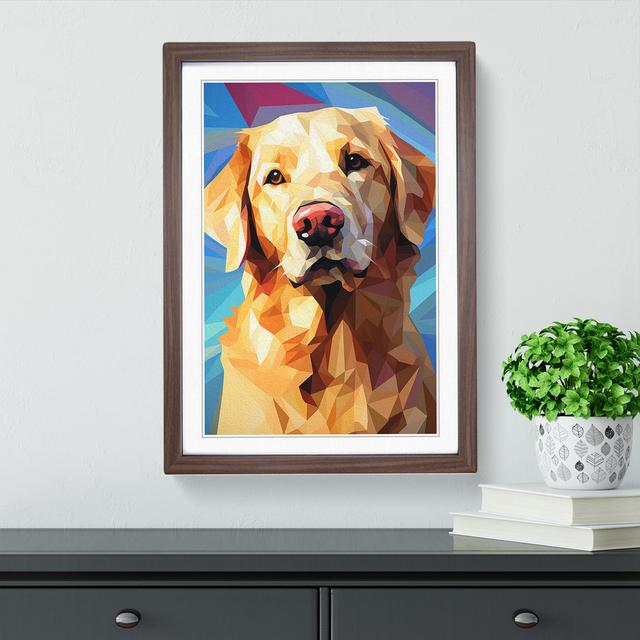 Golden Retriever Cubism No.2 - Single Picture Frame Print on Wood Marlow Home Co. Format: Walnut Framed, Size: 46cm H x 34cm W on Productcaster.