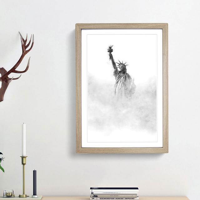 The Statue Of Liberty In New York City Painting East Urban Home Frame Option: Oak Framed, Size: 63cm H x 45cm W x 2cm D on Productcaster.