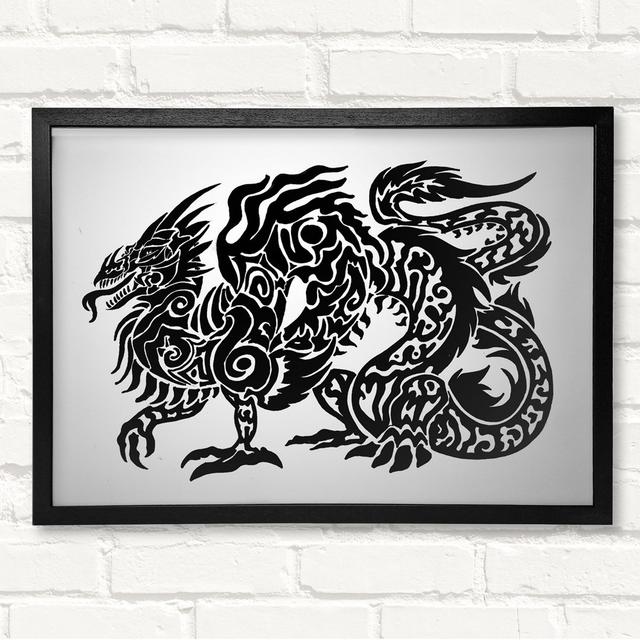 Tribal Long Body Dragon Framed Print Latitude Vive Size: 29.7cm H x 42cm W on Productcaster.