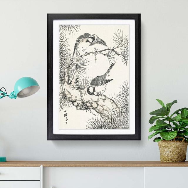 Japanese Willow Tit Birds by Numata Kashu - Picture Frame Painting Print East Urban Home Size: 60cm H x 40cm W x 2cm D, Format: Black on Productcaster.