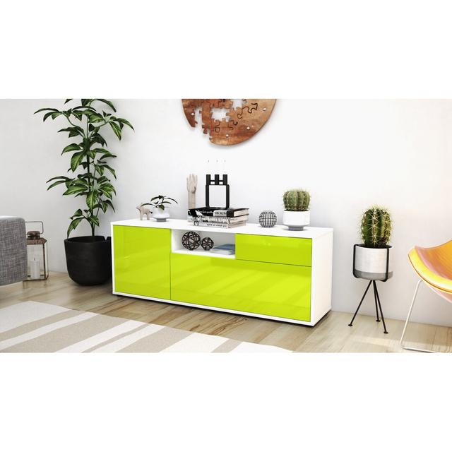 Wyckoff TV Stand for 60" Brayden Studio Colour: High-gloss Green / Matte White on Productcaster.