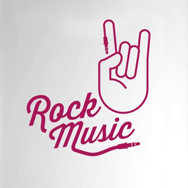 Rock Music Hand Door Room Wall Sticker Maturi Colour: Violet on Productcaster.