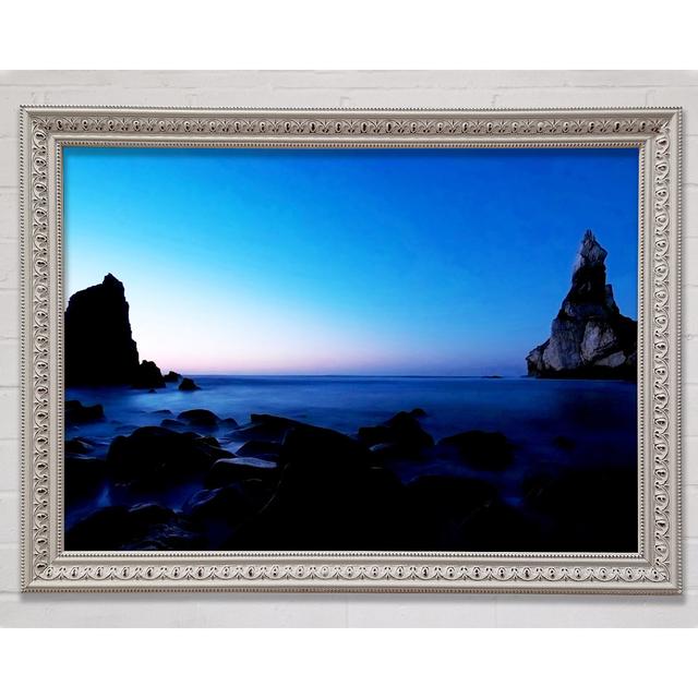 Tranquil Ocean Blue Framed Print Bright Star Size: 100cm H x 141.4cm W on Productcaster.