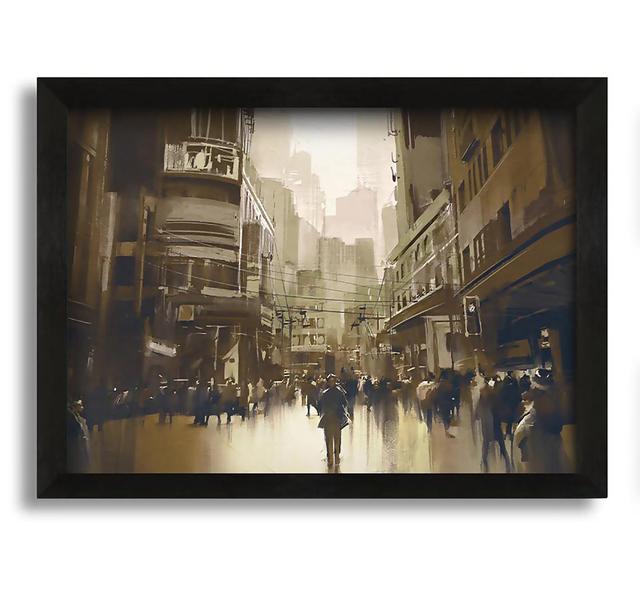 Walking through the Sepia Town - Picture Frame Graphic Art on Canvas Latitude Run Size: 21cm H x 30cm W x 10cm D on Productcaster.