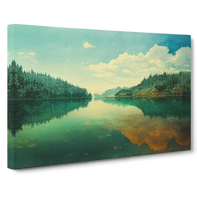 Magnificent Lake - Wrapped Canvas Graphic Art Alpen Home Size: 50cm H x 76cm W x 3cm D on Productcaster.