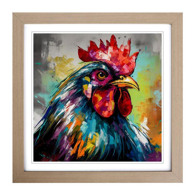 Rooster Expressionism No.2 - Single Picture Frame Print on Wood 17 Stories Frame Colour: Oak on Productcaster.