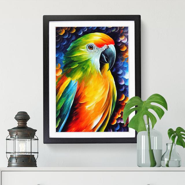 Parrot Vol.2 - Single Picture Frame Painting Bay Isle Home Frame Option: Walnut, Size: 34cm H x 25cm W x 2cm D on Productcaster.