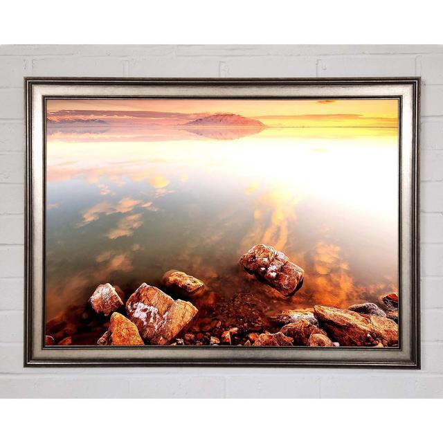 Calm Lake Wonder Framed Print Wall Art Highland Dunes Size: 21cm H x 29.7cm W x 1.5cm D, Format: Natural Framed Paper on Productcaster.