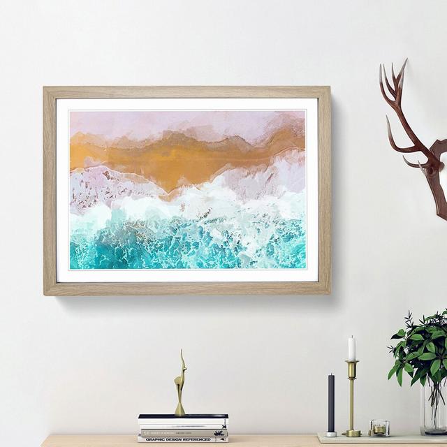 Beach on the Almafi Coast in Abstract - Picture Frame Graphic Art Print on MDF East Urban Home Frame Option: Oak Framed, Size: 36cm H x 48cm W x 2cm D on Productcaster.