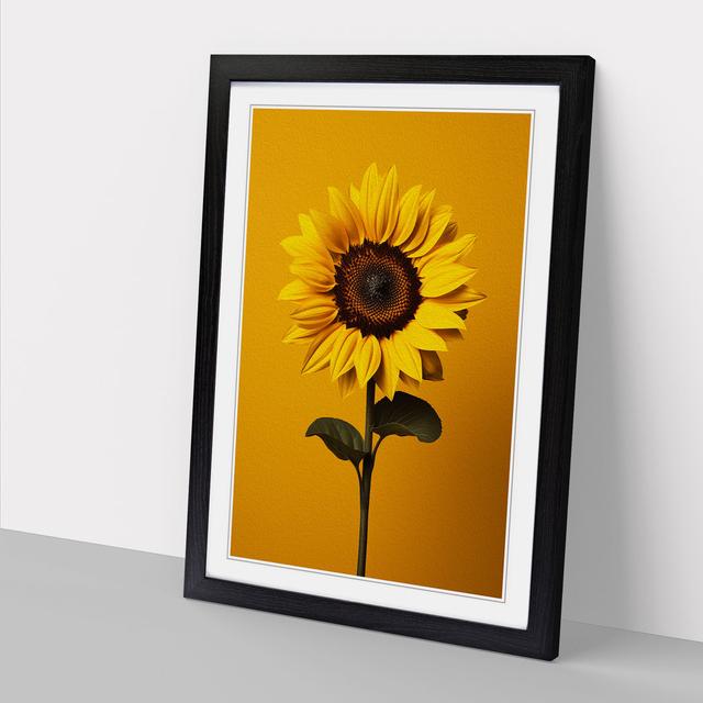 Sunflower Minimalism - Single Picture Frame Art Prints on Wood Brambly Cottage Size: 46cm H x 34cm W x 2cm D, Frame Colour: Black on Productcaster.