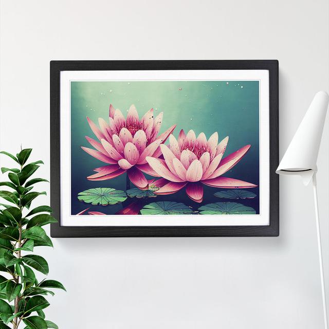 Water Lily Flower Splash Vol.4 - Single Picture Frame Print 17 Stories Format: Black, Size: 25cm H x 34cm W on Productcaster.