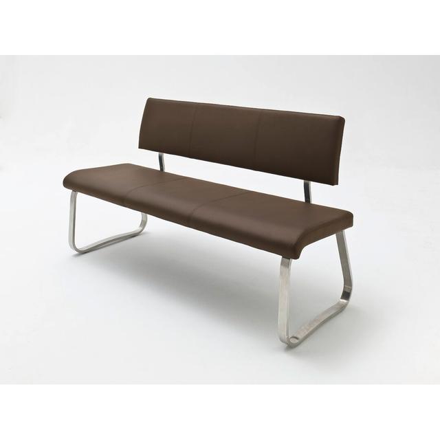 Alday Faux Leather Upholstered Kitchen Bench Zipcode Design Size: 86cm H x 155cm W x 59cm D, Upholstery Colour: Brown on Productcaster.