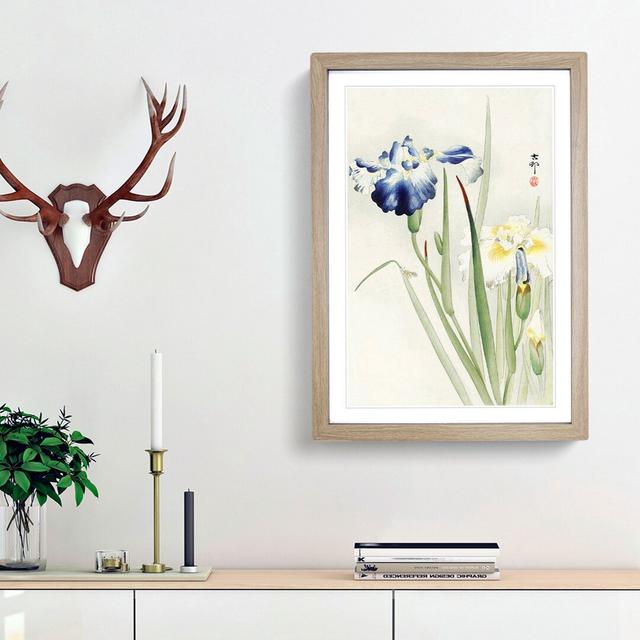 Irises by Ohara Koson - Picture Frame Painting Print East Urban Home Size: 48cm H x 36cm W x 2cm D, Frame Option: Oak Framed on Productcaster.