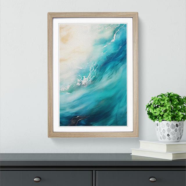 Ocean Abstract No.2 Big Box Art Size: 46cm H x 34cm W x 2cm D, Frame Colour: Oak on Productcaster.