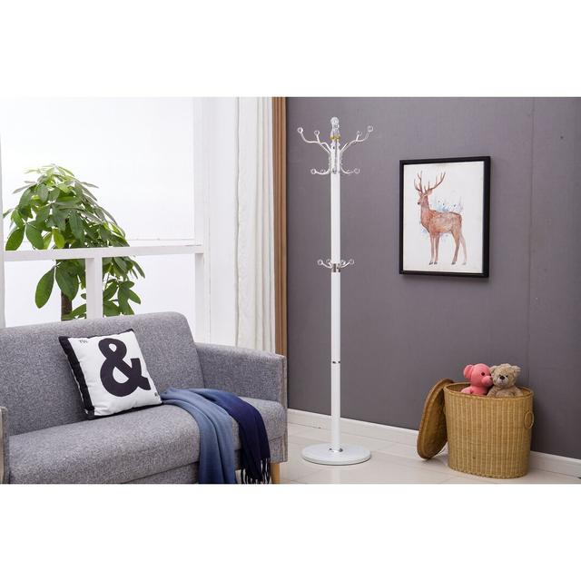 Fenstermacher Freestanding Coat Rack 17 Stories Colour: White on Productcaster.