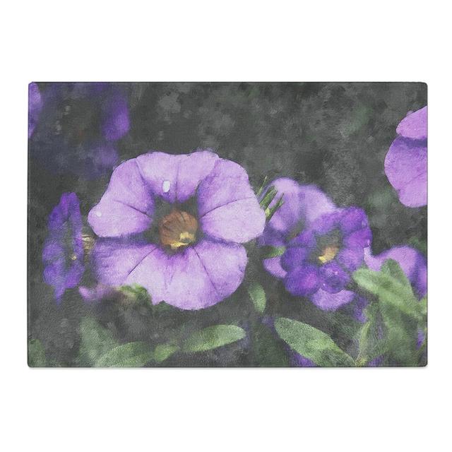 Flowers Painting Chopping Board East Urban Home Size: 0.4cm H x 28.5cm W x 39cm L on Productcaster.