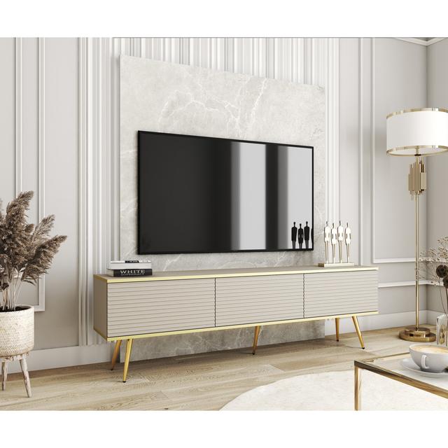 Madeline TV Stand for TVs up to 78" Fairmont Park Colour: Beige/Gold on Productcaster.