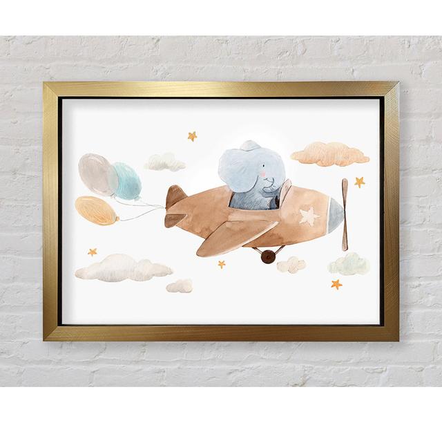 Elephant Riding Plane - Single Picture Frame Art Prints Bright Star Size: 59.7cm H x 84.1cm W x 3.4cm D on Productcaster.