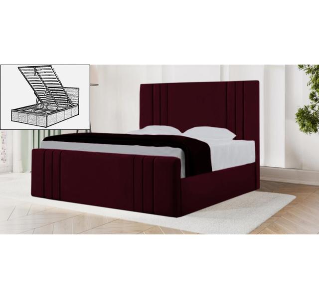 Annisten Storage Bed Canora Grey Colour: Burgundy, Size: Super King (195 x 219 cm) on Productcaster.