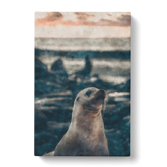 Portrait of a Seal - Wrapped Canvas Graphic Art East Urban Home Size: 76cm H x 50cm W x 3cm D on Productcaster.