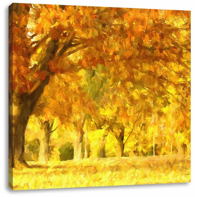 Leinwandbild Schöne Herbstlandschaft East Urban Home Größe: 40 cm H x 40 cm B on Productcaster.