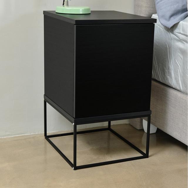 Holzheimer 1 Drawer Bedside Table Latitude Run Colour: Black on Productcaster.