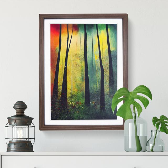 Forest in Colour No.1 - Picture Frame Painting Alpen Home Frame Colour: Walnut, Size: 64cm H x 46cm W x 2cm D on Productcaster.