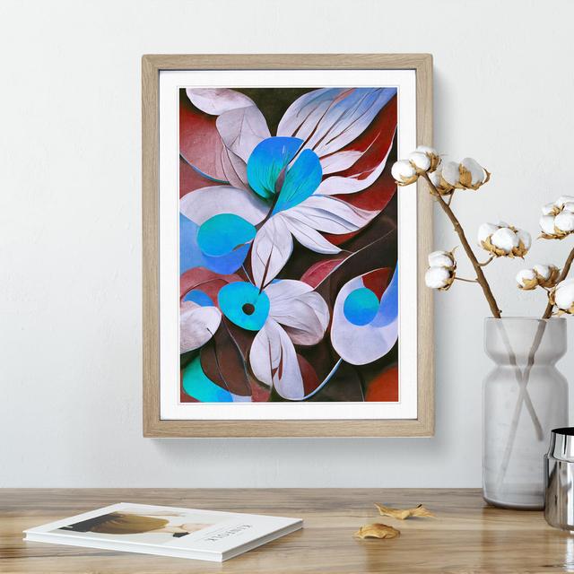 Modern Abstract Flowers No.3 - Picture Frame Painting Metro Lane Frame Colour: Oak, Size: 46cm H x 34cm W x 2cm D on Productcaster.