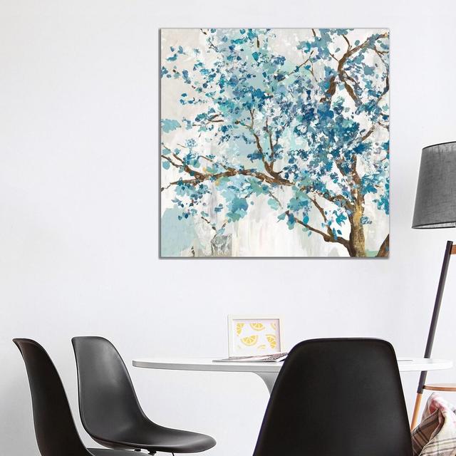 Indigo Oak by Allison Pearce - Wrapped Canvas Painting ClassicLiving Size: 93.98cm H x 93.98cm W x 3.81cm D on Productcaster.