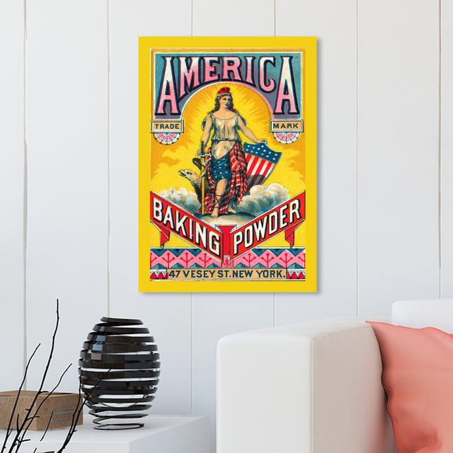 America Baking Powder by Oliver Gal - Wrapped Canvas Print East Urban Home Size: 76.2 cm H x 50.8 cm W on Productcaster.