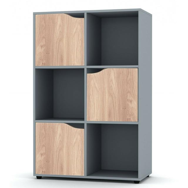 Swarna Bookcase 17 Stories Colour: Grey/Oak on Productcaster.