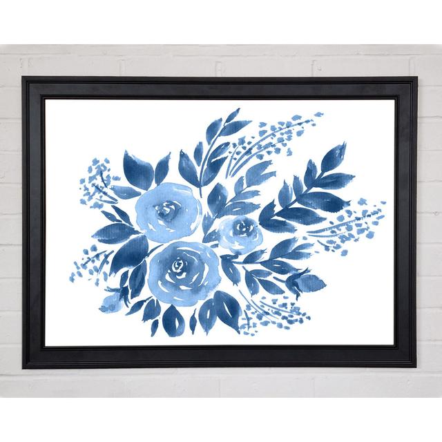 Blue Flower Time - Print Ophelia & Co. Format: Natural Framed Paper, Size: 84.1cm H x 118.9cm W x 1.5cm D on Productcaster.