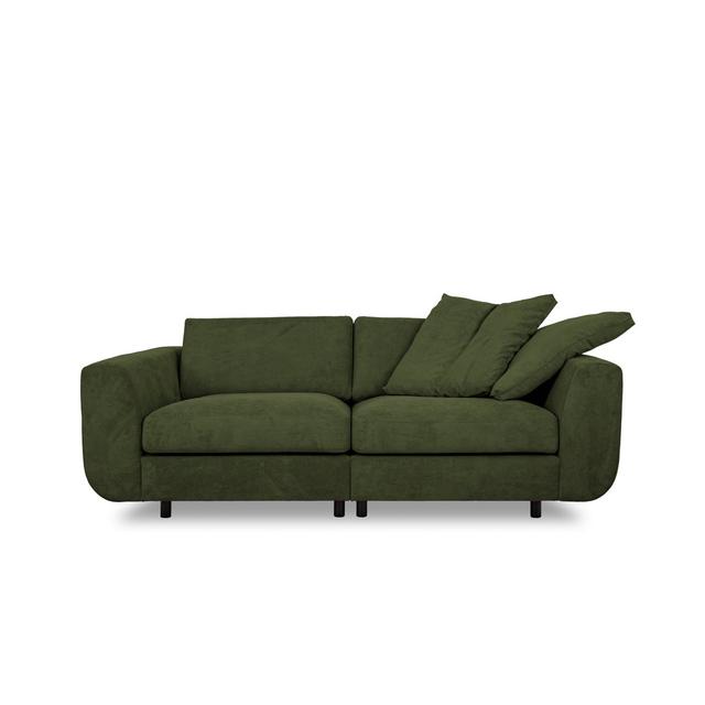 Zweiersofa Bathilda aus Cord Brayden Studio Polsterfarbe: Dunkelgrün, Größe: 80 cm H x 207 cm B x 118 cm T on Productcaster.