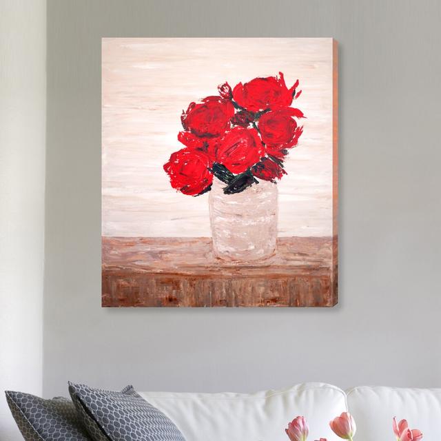 Fleurs du Lumiere II by Claire Sower - Wrapped Canvas Painting Print East Urban Home Size: 91cm H x 76cm W x 4cm D on Productcaster.