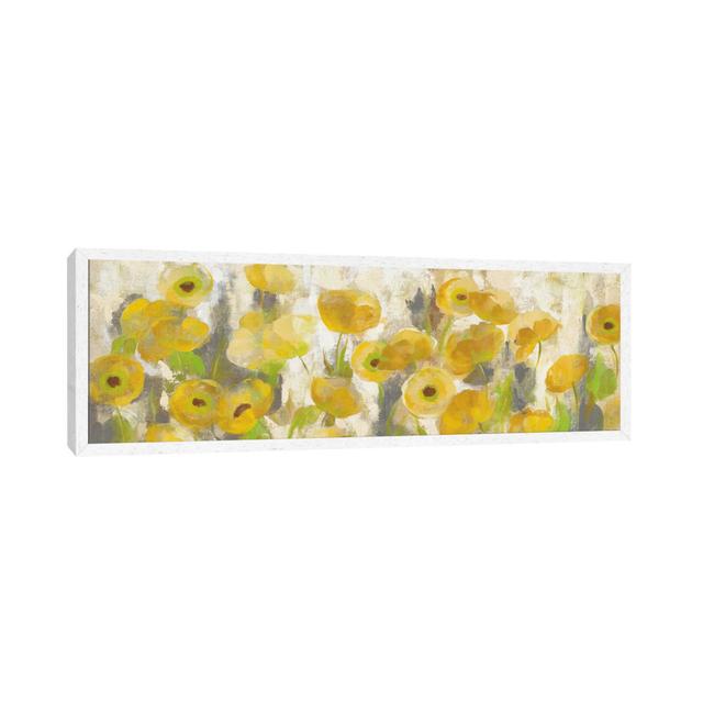 Floating Yellow Flowers I Rosalind Wheeler Größe: 40,64 cm H x 121,92 cm B x 3,81cm T, Format: Weißer Rahmen on Productcaster.