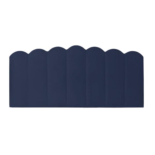 Allysha Upholstered Headboard Canora Grey Size: European Double (140 x 200cm), Upholstery: Blue on Productcaster.